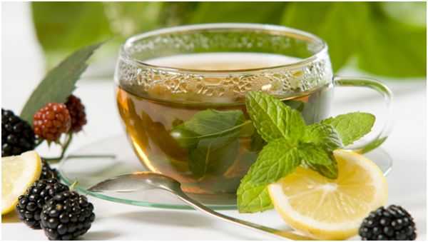 чай с мятой, лимон и ежевика